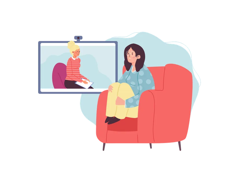 Therapeutin und Patientin in einer webPRAX Videosprechstunde